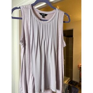 SIMPLY VERA WANG Women's PL Lavender Pleated Tank Top High-Low Sleeveless Shirt